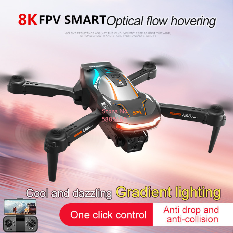 Drone Rc Cable - 8K航空写真撮影 オプティカルフローポジショニング FPV RCドローン 4CH カラフル照明