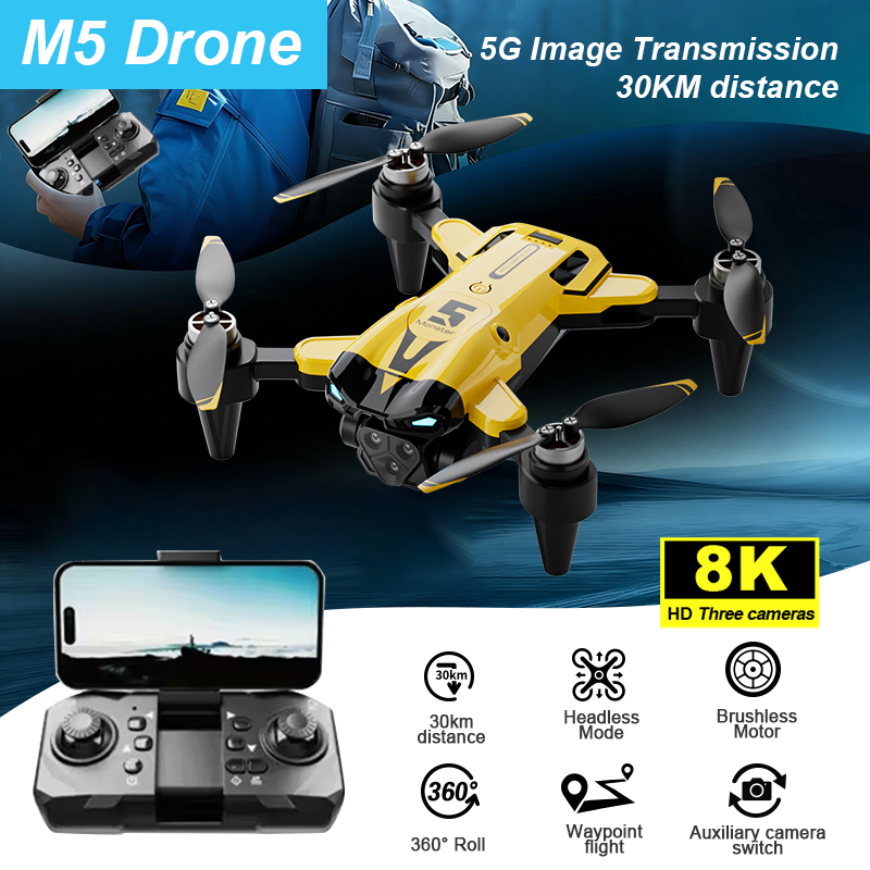 Drone Smart Rc Foldable - M5スマートドローン カメラ付き ブラシレスモーター 折りたたみ式RCクアッドコプター オプティカルフローホバー 大人・初心者向け