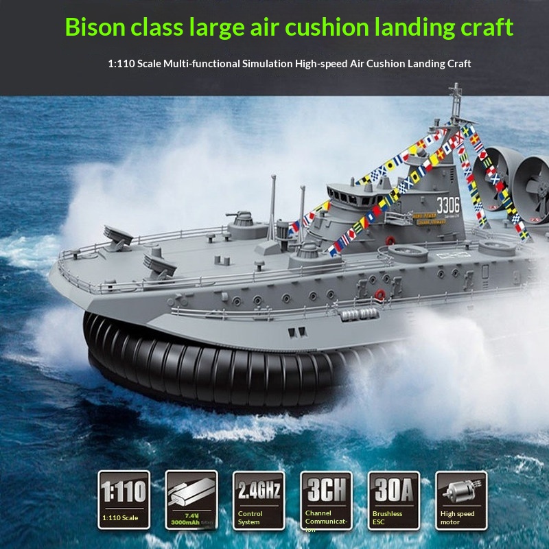 Esc 4In1 Brushless - パインコーンモデルRCホバークラフト ズブルクラスLCAC 1 110 水陸両用着陸艇 2.4GHz