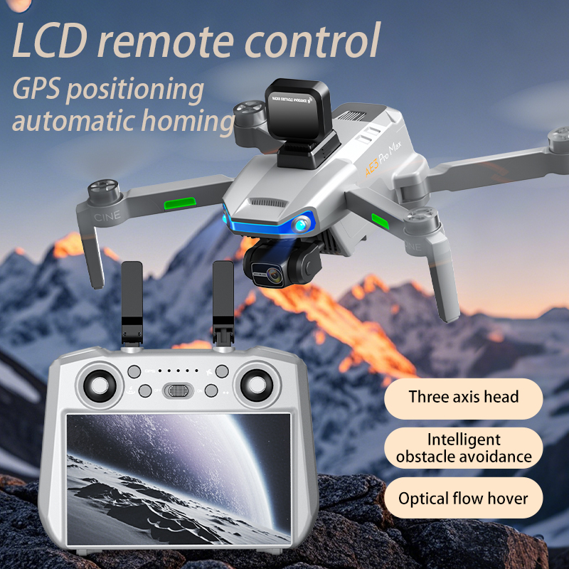 Drone Rc Fpv Pro - プロフェッショナルドローン,quadcopter rcおもちゃ,ae3 pro max,rc sc,lcd,gps,8kデュアルカメラ,wifi 5g,fpv,3軸ジンバル,新品