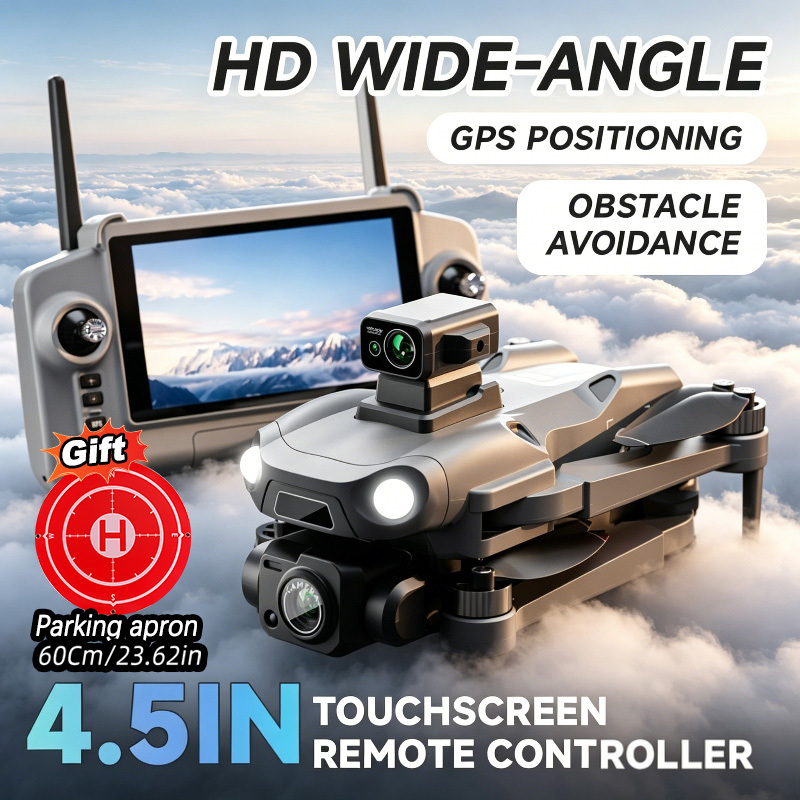 Drone Smart Rc Foldable - M24インテリジェントGPSドローン、8K HDカメラ搭載ドローン、大型タッチスクリーン、5Gリアルタイム映像伝送、スマート障害物回避、自動帰還＆ギフト配達機能、折りたたみ式RCクアッドコプター、プレミアムギフトボックス付き