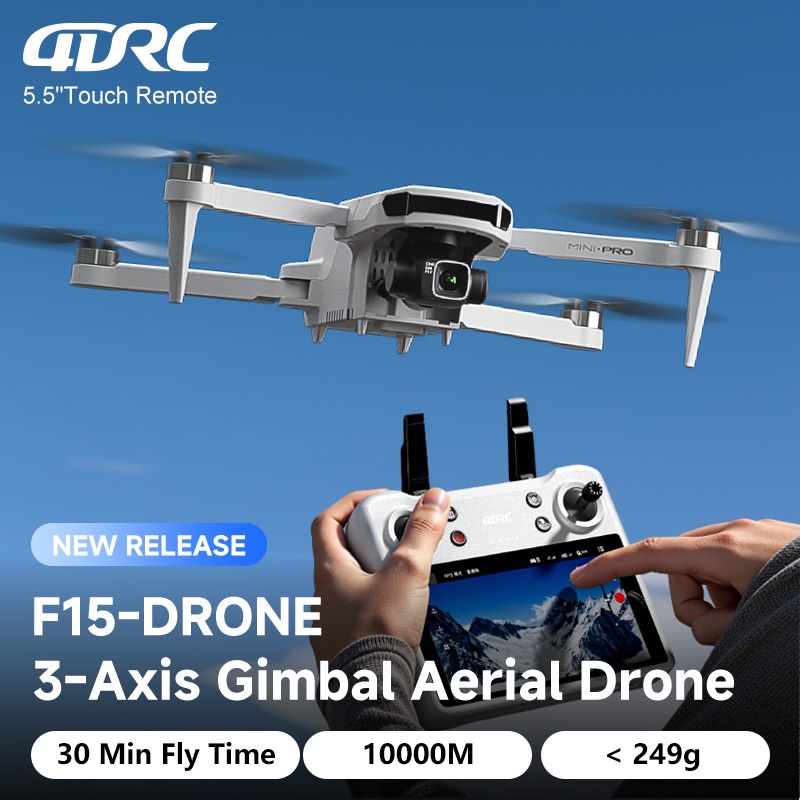 Drone Smart Rc Foldable - 4DRC F15 8Kカメラドローン、3軸ジンバル搭載、240g折りたたみ式クアッドコプター、30分飛行時間、GPSスマートフォロー、ブラシレスモーターRCドローン