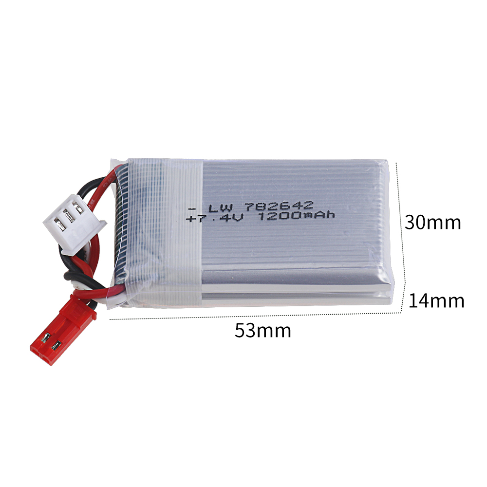 7.4V 1200mAh リポバッテリー JSTプラグ付き  - Drone Mjx Rc のレビューと価格