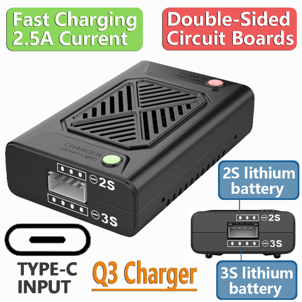 Q3コンパクトバランス充電器 2S 3S リチウム電池 2. - Drone Mjx Rc のレビューと価格